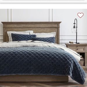 King size Pottery Barn Cobalt Blue Velvet Quilt